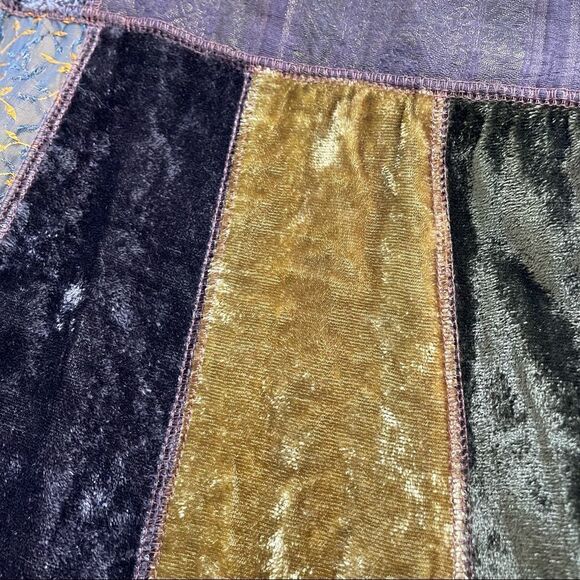 Vintage René Derhy Fairy Grunge Patchwork Velvet Boho Dress - Picture 11 of 15